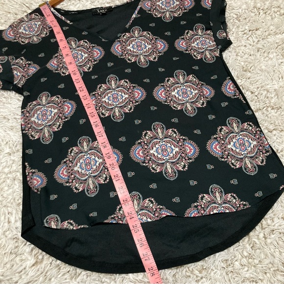 Lux II Black Blouse Top High Low Size S Small - Picture 7 of 7